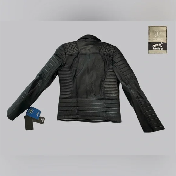 🛍️SALE🛍️ Heeli By Leathertex Women's Genuine Leather Quilted Motorcycle Jacket - Picture 4 of 8